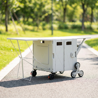 Chariots de camping pliables portables pour l'extérieur, chariots de camping compacts avec tables, chariots de randonnée pliables
