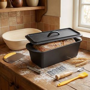 หม้อเหล็กหล่ออเนกประสงค์พร้อมฝาปิดสำหรับอบขนมปังในครัวเรือน - Product Image 2