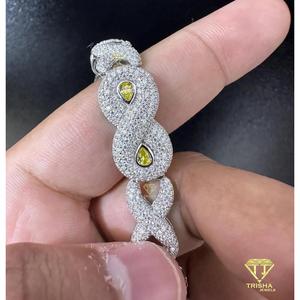 Sparkling Infinity Symbol Bracelet With Yellow Lab Grown Diamonds Hip Hop Jewelry <b>For</b> <b>Men</b> And Women - Product Image 6