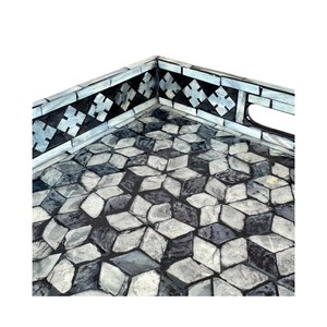 Luxury Mother of Pearl <b>Serving</b> <b>Tray</b> Handmade Inlay Shell Decorative <b>Tray</b> for Home Hotel Restaurant <b>Serving</b> and Gift Use - Product Image 4