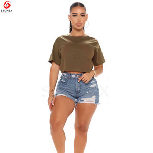 Women's Athletic <b>Crop</b> <b>Top</b> T-Shirt Breathable Stretch Eco-Friendly Sports Tee for Running Gym Workout Fitness Yoga Spring/Summer - Product Image 3