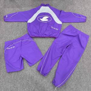 Ensemble 2 pièces TF personnalisé : Pantalon de survêtement softshell froissé zippé et coupe-vent unisexe en nylon avec passepoil et revers élastiques pour homme - Product Image 4