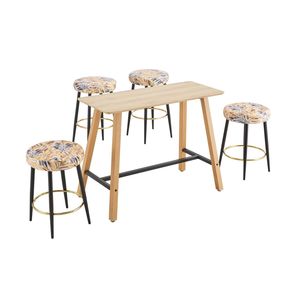 Sgabelli da bancone altezza Set 2 24 pollici Golden PU sgabelli da cucina in velluto poggiapiedi imbottito sedia da pranzo per caffetteria - Product Image 1