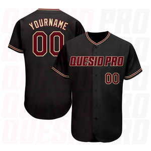 Maillot de baseball unisexe respirant pour équipe, sports de plein air, athlétique et décontracté, personnalisé, noir, cramoisi, crème, authentique - Product Image 1