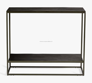 Table console industrielle moderne en métal pour entrée, couloir, meuble d'appoint pour canapé, pour salon, usage intérieur - Product Image 4