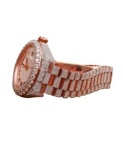 Best Quality Daily Strong Use Diamond Watch <b>Rose</b> Gold in Roman Dial Ready Stock Quartz Watches For Unisex - Product Image 3