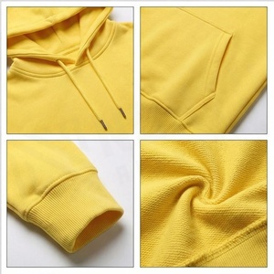 North Approach <b>Men's</b> Yellow Hooded Sweatshirt Regular Fit Cotton Fleece Casual Autumn Hoodie With Front Pocket - Product Image 4