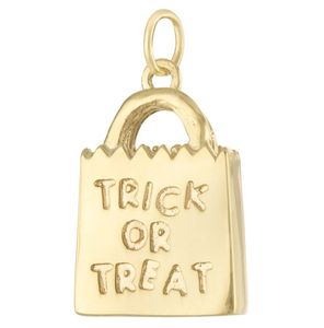 Tendance Or Bijoux d'Halloween : Pendentif Breloque Sac Trick or Treat, Collier, Bracelet, Cadeau pour Femmes et Enfants, Style Minimaliste de Luxe - Product Image 1