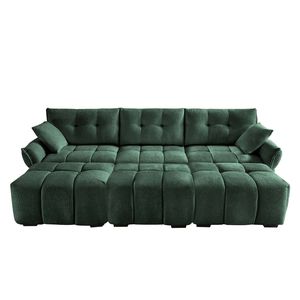 Set Divano Elegante a 3 Posti in Ciniglia Testurizzata con 3 Pouf e Cuscini, Struttura Robusta in Legno Massello per Soggiorni - Product Image 4