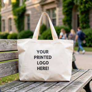 Custom Canvas Tote Bag Reusable Shopping Shoulder Bag Printed Logo Solid Large Capacity Supermarket Travel Daily Use Bangladesh - Product Image 4