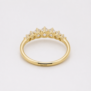 Bague de mariage en diamant de laboratoire rond inspirée de la nature, plaquée rhodium en or 10K 14K 18K, argent 925 935, cadeau d'anniversaire - Product Image 4
