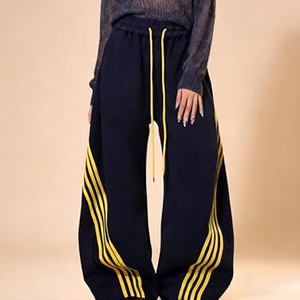 Pantalon de survêtement unisexe ample, coupe décontractée, style streetwear, jambes larges, impression de logo personnalisé, broderie, fournisseur OEM - Product Image 5