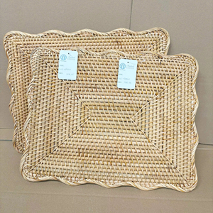 Best selling scalloped rectangle <b>placemat</b> make in Vietnam with best price OEM ODM color - Product Image 1