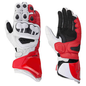 Gants de course longs en cuir véritable pour homme, résistants, pour le ski, le motocross, la moto, le vélo, avec logo - Product Image 1