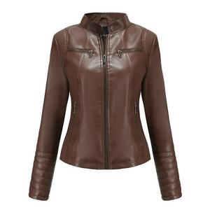 Luxury Women's Cow <b>Leather</b> 100% <b>Leather</b> <b>Long</b> Sleeve <b>Jacket</b> 2026 Custom Color Logo Windproof Quick Dry Cotton Winter OEM Service - Product Image 2