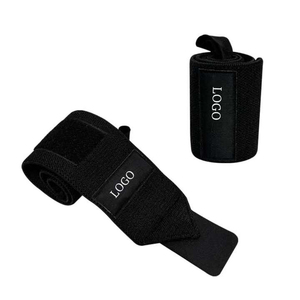 Attelle de poignet réglable et respirante pour la musculation et l'entraînement en salle de sport, unisexe, bleue, avec logo personnalisable, fermeture auto-agrippante - Product Image 1