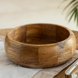 ชามไม้มะม่วงทรงกลมทำด้วยมือชามไม้สำหรับชิปสลัดขนมขบเคี้ยวและซอสเสิร์ฟแบบกำหนดเองคุณภาพระดับพรีเมียมของตกแต่งบ้าน - Product Image 2