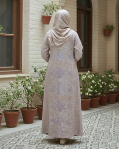 Luxury Embroidered Abaya Stole Set | Elegant European American Style Cardigan Beaded Caftan Evening Party Wear | Premium Four - Product Image 4
