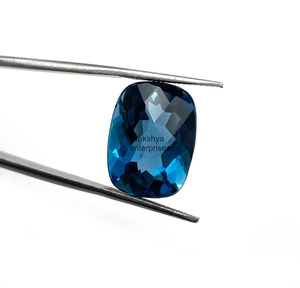 Topacio Azul de Londres de 12 mm y 18 mm, Corte Cojín, Facetado, Piedras Sueltas, Topacio Azul Natural, Piedras Calibradas, Venta al por Mayor para Joyería - Product Image 2