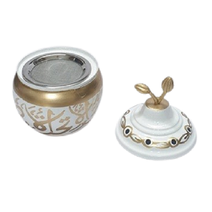 Brûleur d'encens en métal tibétain sacré fait main pour la thérapie, support en bois de santal 100% naturel pour la maison et le bureau - Product Image 1