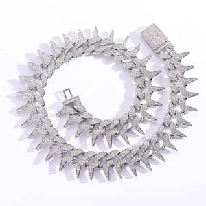Full <b>Iced</b> <b>Out</b> Cross Diamond Bezel Setting 14K Gold <b>Chain</b> Necklace for Weddings Parties Premium Gift Giving Available for Price - Product Image 4
