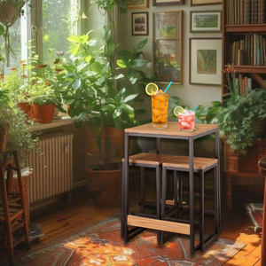 Ensemble bistrot de luxe moderne en métal et bois pour jardin, salle à manger, salon, hôtel, extérieur, fabriqué au Vietnam, pour cour et cuisine, modèle Berlin - Product Image 4