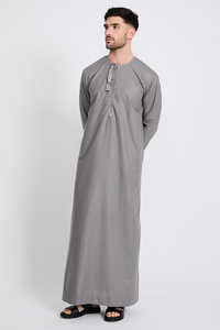 Thobe/Thawb Musulman Traditionnel de Haute Qualité 2026 pour Hommes Arabes, Grande Taille, Respirant, en Polyester Brodé, Longueur Cheville - Product Image 5