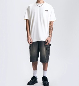 Trendy Fashion Oversized <b>Stand</b> Twill T-Shirts <b>Drop</b> Shoulder Men's Solid Color Digital Printing Custom OEM ODM Manufacturer - Product Image 1