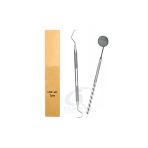 Kit de Cuidado Bucal, Herramientas Dentales de Acero Inoxidable con Empuñadura Moleteada, Instrumentos Manuales de Clase I en Estuche Negro, Color Plateado - Product Image 6