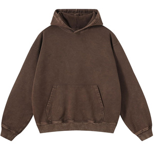 เสื้อฮู้ดดี้ปักลายสีดำแบบย้อมกรด สไตล์สตรีทแฟชั่น ทรงโอเวอร์ไซส์ ผ้าฝ้าย 100% รับผลิตแบบ OEM ODM - Product Image 1