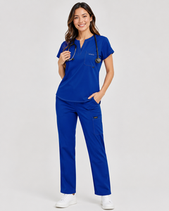 Ensemble de blouses médicales unisexe Webson vert olive en coton avec poche pour stéthoscope, uniformes d'hôpital en tissu jersey, prix abordable, vente en gros, personnalisable - Product Image 3
