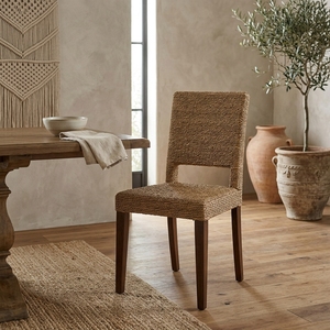 New Modern Minimalist Seagrass Woven <b>Dining</b> Chair Wood Eco-Friendly Kitchen Restaurant Seating Furniture Accent <b>Armchair</b> Box - Product Image 3