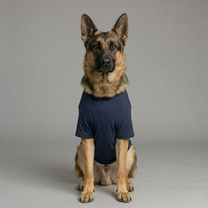 T-shirt en coton premium à col rond pour chien, couleur bleu marine foncé, design n° 100 Vêtements pour animaux de compagnie respirants et légers pour tous les jours - Product Image 6