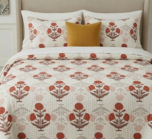Colcha Kantha de Algodón con Estampado Floral Tradicional Hecha a Mano, Reversible, para Todas las Estaciones, Lavable, Estilo Vintage, 60x90 Pulgadas - Product Image 5