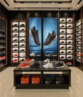 Conception d'intérieur pour petite boutique de sport, présentoirs sur mesure, mobilier durable pour magasin de sport, étagères murales, unités de présentation de produits