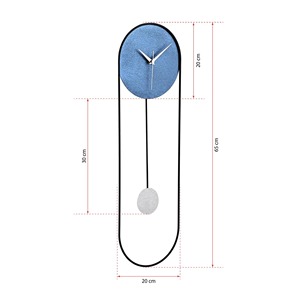 Trendy Style Blue <b>Wall</b> <b>Clock</b> With Moving And Sounding Feature Ideal For Living Room And Bedroom Adds Fun And Interactive <b>Decor</b> - Product Image 6