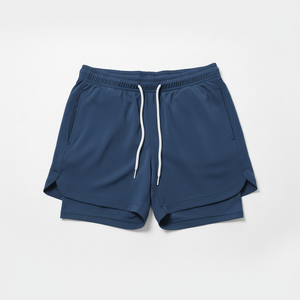 Custom Men's Compression Board Shorts 100% Polyester with Liner 2 in 1 Mesh Pocket Quick Dry Breathable Gym Fitness Shorts - Product Image 5