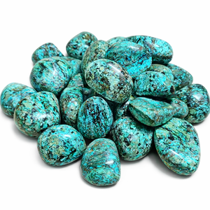 Pierres naturelles de chrysocolle ovales en mosaïque, bleu-vert, cristal de guérison, Reiki, méditation, amour animal, Feng Shui, Rajasthan - Product Image 3