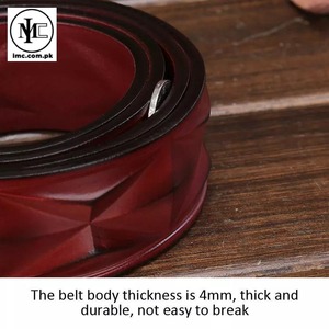 Ceinture Classique Formelle pour Homme en Cuir de Vachette avec Sangle Ajustable, Boucle en Alliage Durable, Design Écologique - Product Image 2
