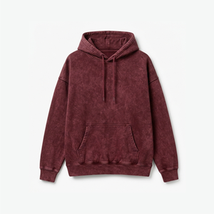 Sudadera con Capucha de Algodón con Cierre y Estampado de Alta Calidad, Lavada al Ácido, Estilo Desgastado, Unisex, Hecha en Pakistán - Product Image 1