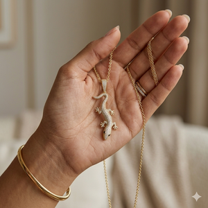 Custom 925 <b>Silver</b> Gold Plated Lab Grown Diamond Iced Gecko Lizard <b>Charms</b> Pendants Hip Hop Unisex Necklace <b>Charms</b> Gift - Product Image 3