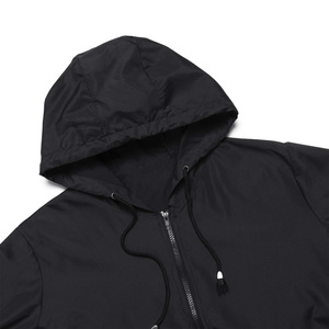 <b>Men's</b> Waterproof Non-Hooded PU Jacket Casual Winter <b>Windbreaker</b> Quick Dry Breathable Zip Closure Solid <b>Black</b> Regular Fit - Product Image 2