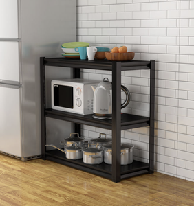 Single Tier Foldable Galvanized Steel <b>Kitchen</b> <b>Storage</b> <b>Rack</b> Heavy Duty Standing Microwave Oven Holder Modern Design Waterproof - Product Image 1