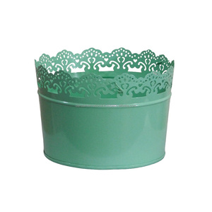 กระถางเหล็กทรงกลมพร้อมลายดาวสีขาวสีแดงและสีขาวสำหรับทำสวนโลหะสำหรับใช้งานจำนวนมาก - Product Image 6