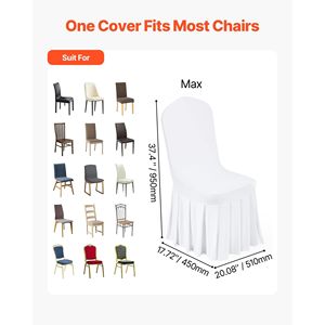 30 housses de chaise blanches en polyester et élasthanne, extensibles, à devant plat, pour banquets, dîners, fêtes et mariages - Product Image 4