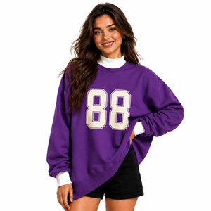 Sudadera de cuello alto para mujer, de lujo, de felpa francesa, algodón premium, estilo casual, fabricante de marca privada - Product Image 1