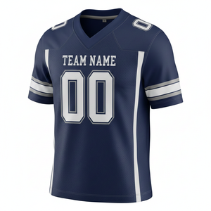 Maillot d'entraînement de football américain personnalisé pour adultes, manches courtes, maille respirante, antibactérien, séchage rapide, option grande taille, devant - Product Image 4