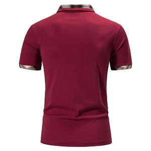 Crocheted / Knitted Short Sleeve Polo Shirts <b>Men's</b> Polo Shirts Regular Fit Custom Embroidery Logo Polyester Cotton Polo T Shirt - Product Image 6