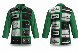 Camisa de Vestir con Diseño de Casete Personalizado Vintage, Venta al por Mayor, Camisa Casual de Manga Larga con Botones, Moderna y Elegante - Product Image 4