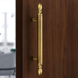Manija Larga Decorativa de Metal para Puerta con Diseño Clásico, Manija Grande de Metal Vintage para Puertas de Entrada de Madera, Interior - Product Image 4